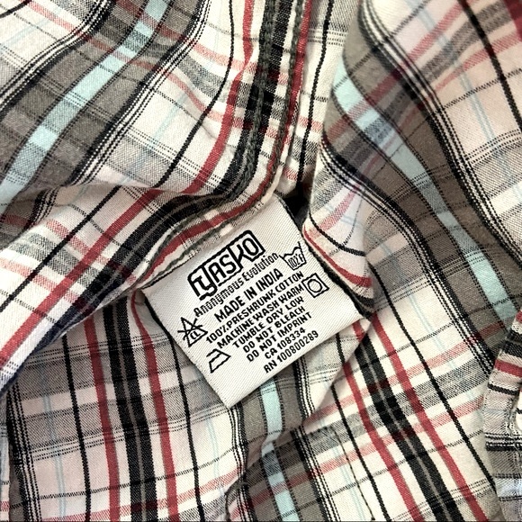 Fyasko Skate Plaid Button Down Shirt size Large - Picture 7 of 8